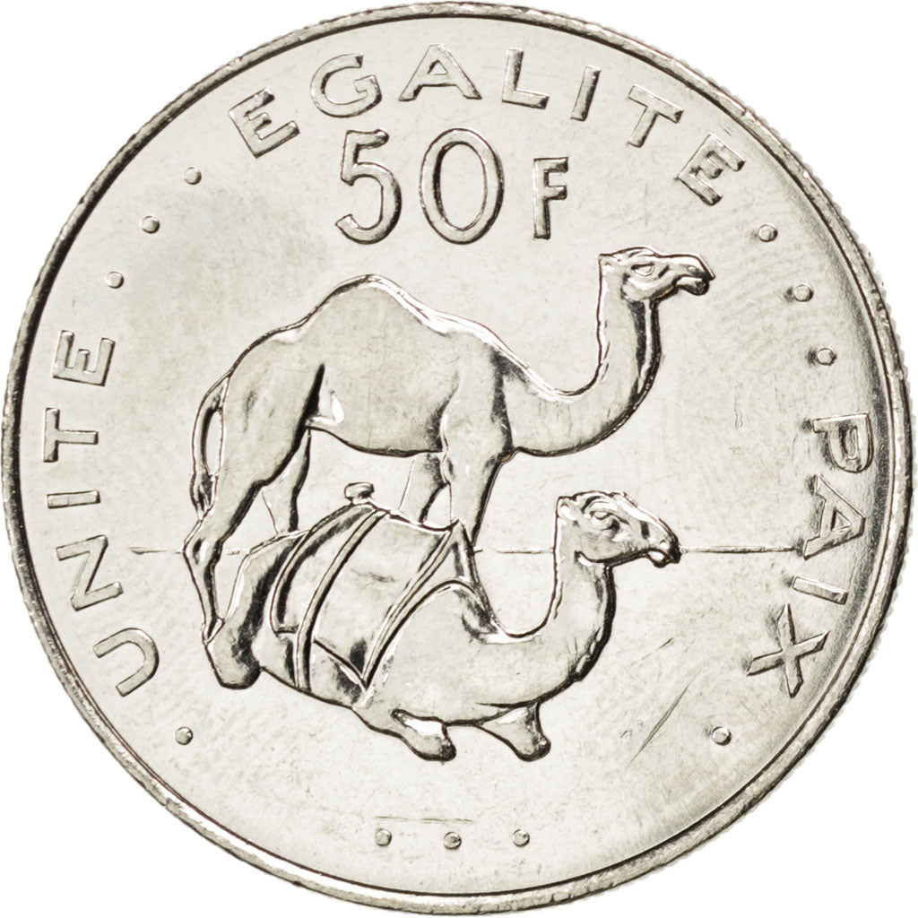 Coin, Djibouti, 50 Francs, 2010, MS(63), Copper-nickel, KM:25
