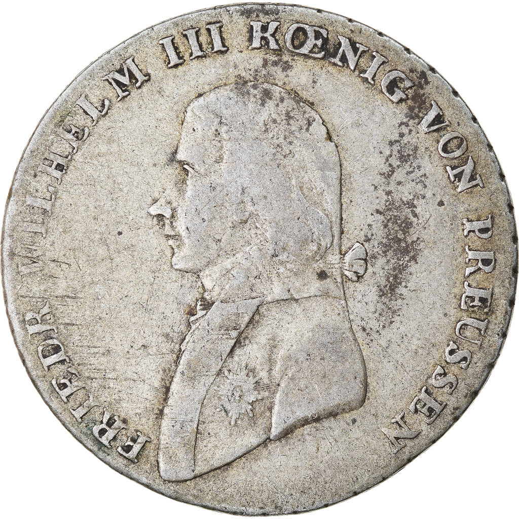 Moeda, Estados Alemães, PRUSSIA, Friedrich Wilhelm III, 1/3 Thaler, 1/2 Gulden