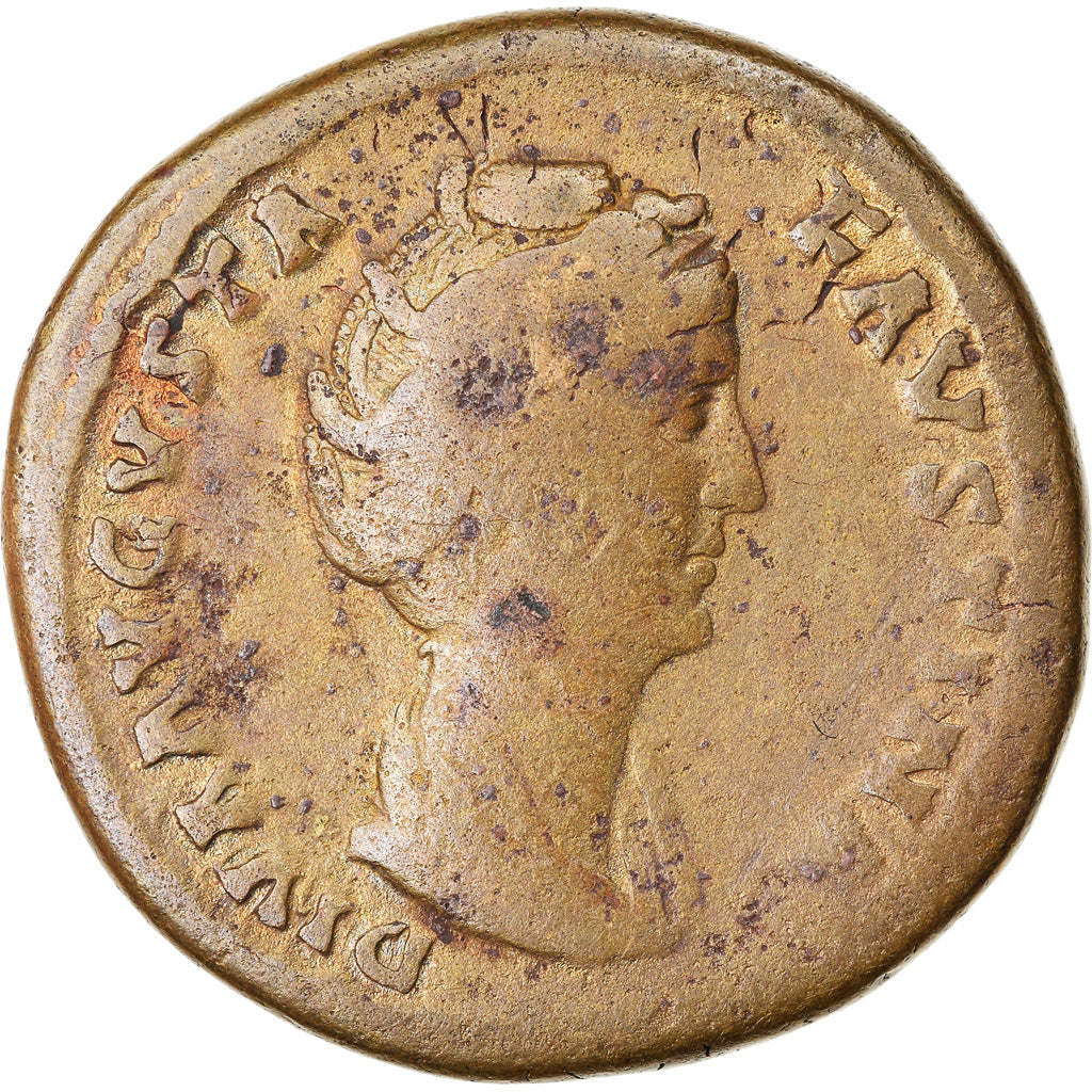Coin, Faustina I, Sestertius, After 141 AD, Rome, F(12-15), Bronze, RIC:1108