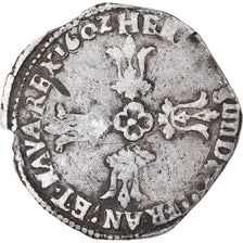 Moeda, França, Henri IV, 1/4 Ecu, 1602, Bordeaux, VF(20-25), Prata