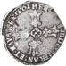 Moeda, França, Henri IV, 1/4 Ecu, 1602, Bordeaux, VF(20-25), Prata