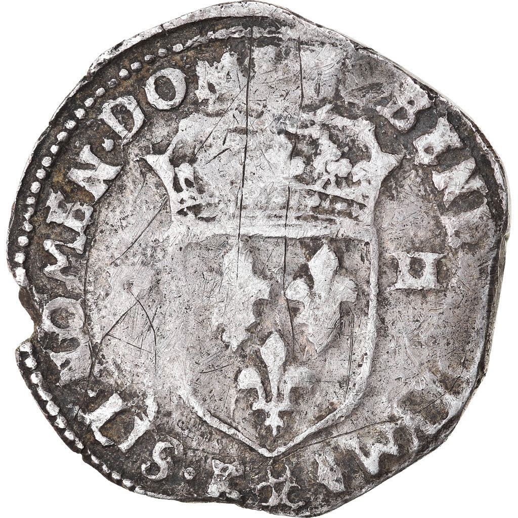 Moeda, França, Henri IV, 1/4 Ecu, 1602, Bordeaux, VF(20-25), Prata