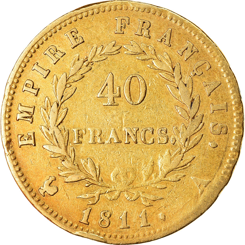 Moneta, Francja, Napoléon I, 40 Francs, 1811, Paris, EF(40-45), Złoto