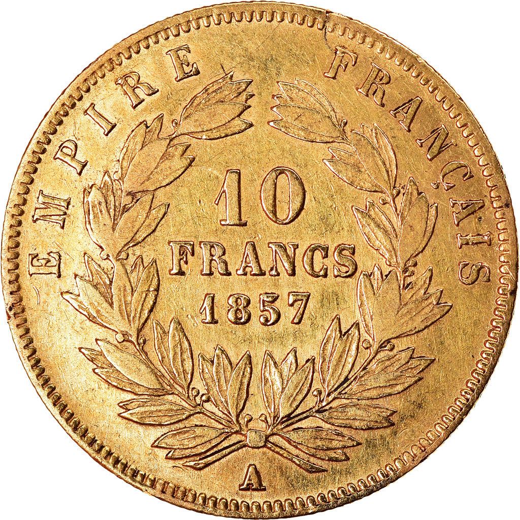 Moneta, Francja, Napoleon III, 10 Francs, 1857, Paris, VF(30-35), Gold