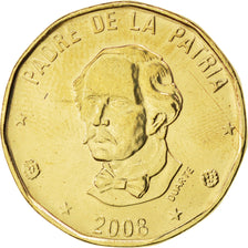 Moneta, Republika Dominikany, Peso, 2008, MS(63), Mosiądz, KM:80.2
