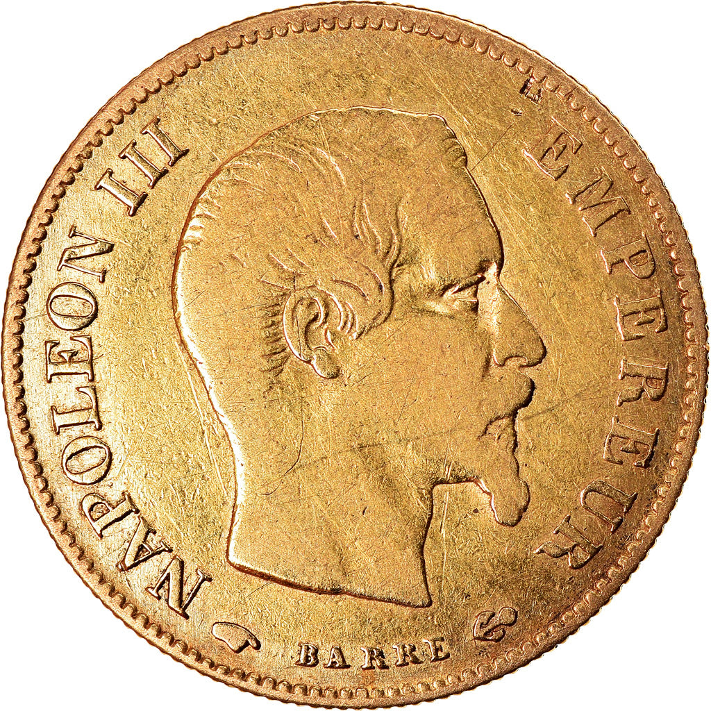 Moneta, Francja, Napoleon III, Napoléon III, 10 Francs, 1860, Paris, VF(20-25)