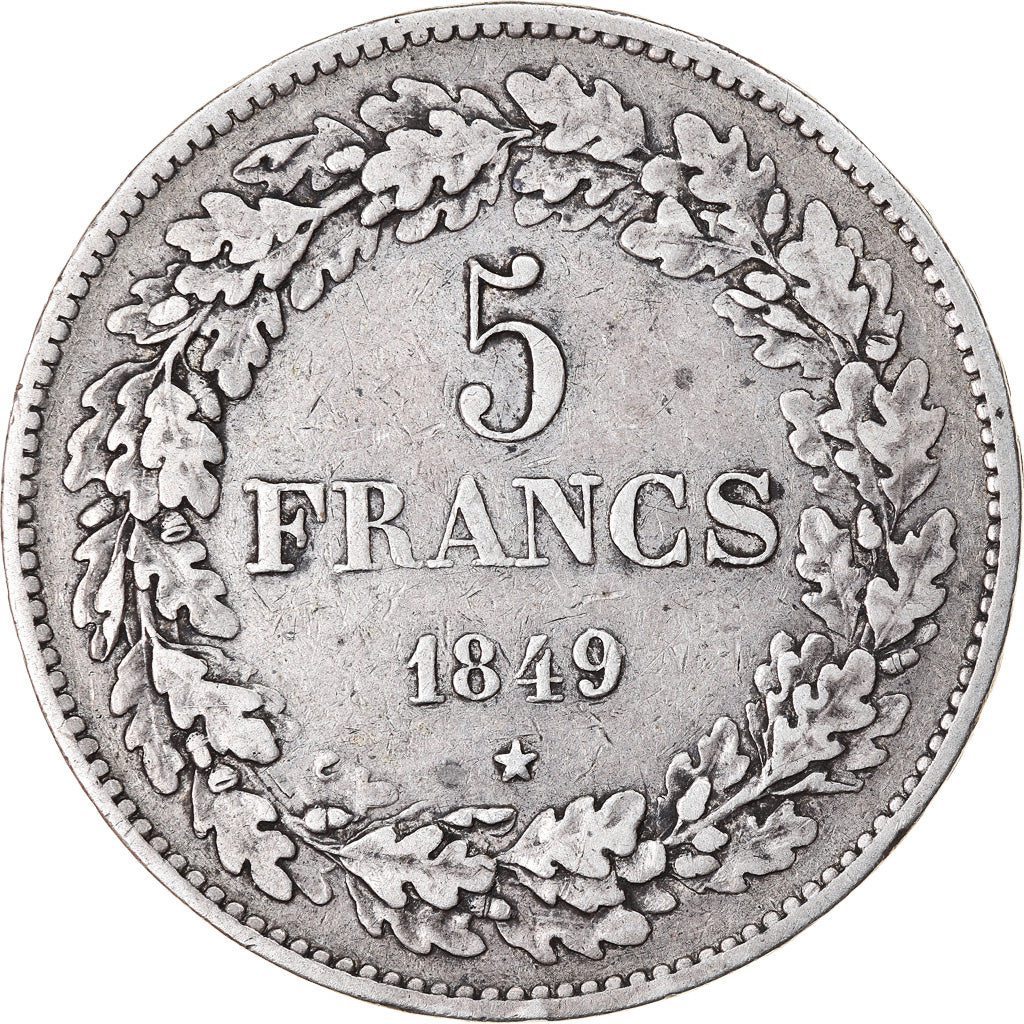 Coin, Belgium, Leopold I, 5 Francs, 5 Frank, 1849, EF(40-45), Silver, KM:3.2