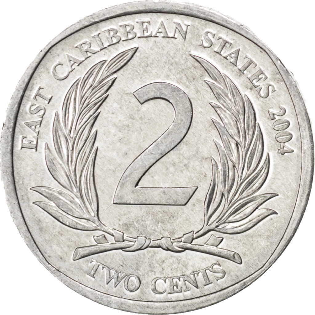 EAST CARIBBEAN STATES, 2 Cents, 2004, British Royal Mint, KM #35, MS(63),...