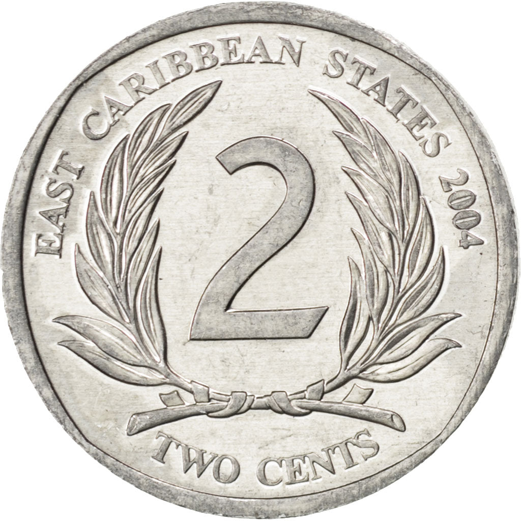 EAST CARIBBEAN STATES, 2 Cents, 2004, British Royal Mint, KM #35, MS(63),...