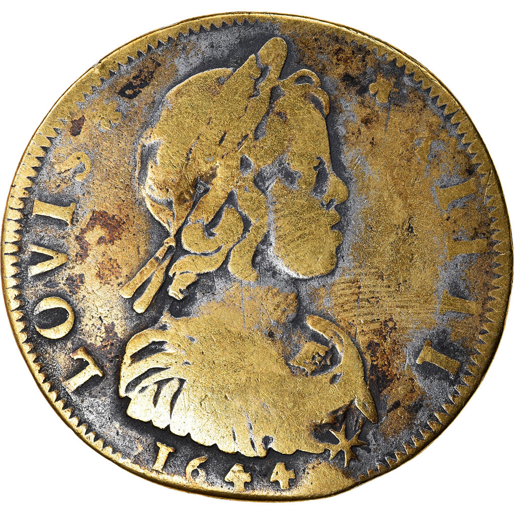 France, Jeton, Royal, Louis XIII et Louis XIV, 1644, B+, Laiton, Feuardent:12338