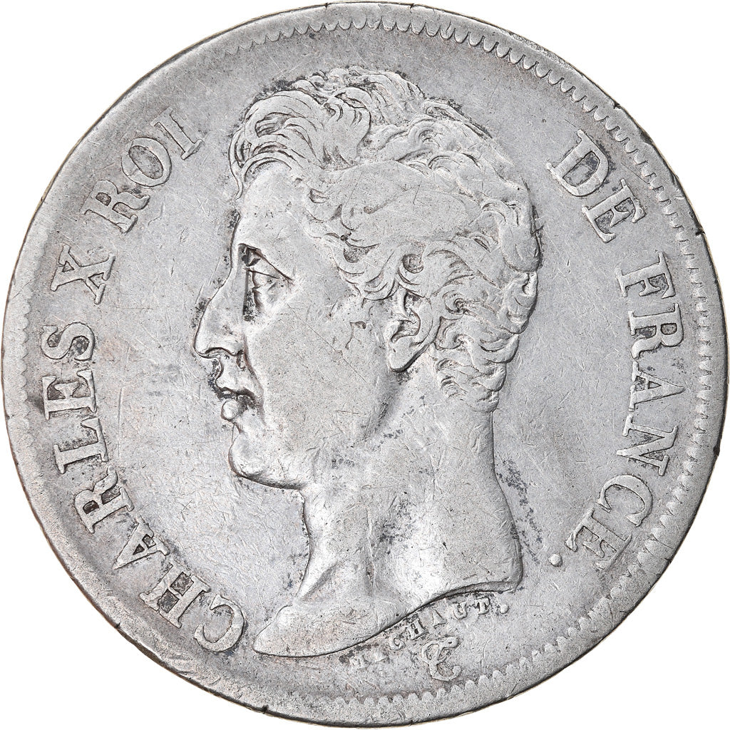Moneda, Francia, Charles X, 5 Francs, 1826, Bayonne, MBC, Plata, KM:720.8
