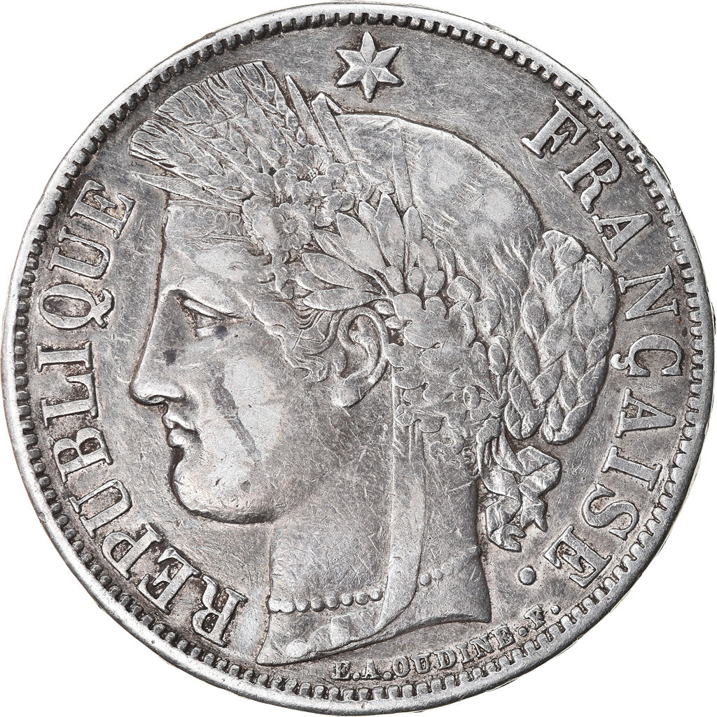 Coin, France, Cérès, 5 Francs, 1870, Paris, EF(40-45), Silver, KM:819
