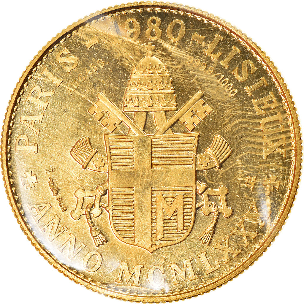 France, Medal, French Fifth Republic, Jean Paul II, 1980, MS(65-70), Gold