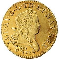 Moneta, Francia, Louis XV, Louis d'or Mirliton, Grandes Palmes, 1724, Bordeaux
