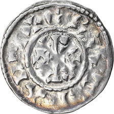 Moneta, Francja, Raoul, Denier, 923-936, Château-Landon, AU(50-53), Srebro