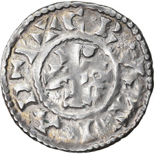 Moeda, França, Raoul, Denier, 923-936, Château-Landon, AU(50-53), Prata
