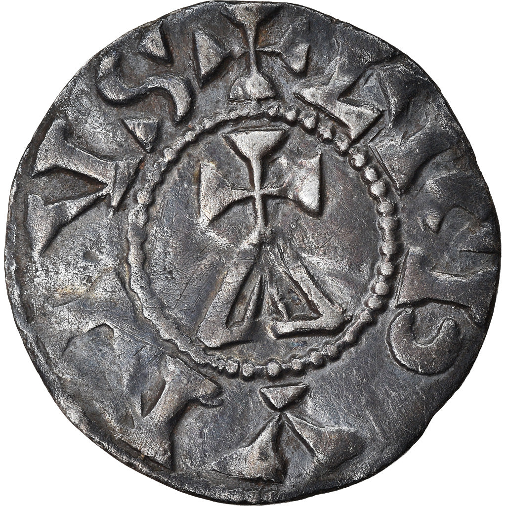 Monnaie, France, Conrad le Pacifique, Denier, 960-980, Lyon, TTB+, Argent