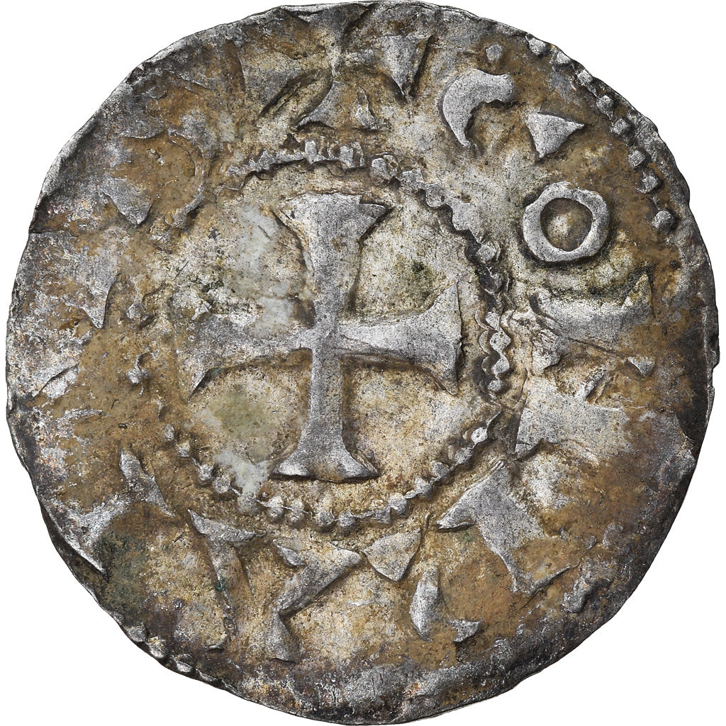 Monnaie, France, Conrad le Pacifique, Denier, 960-980, Lyon, TTB, Argent