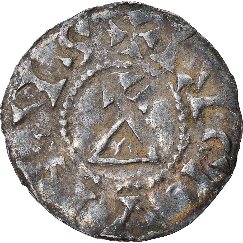 Monnaie, France, Conrad le Pacifique, Denier, 960-980, Lyon, TTB, Argent