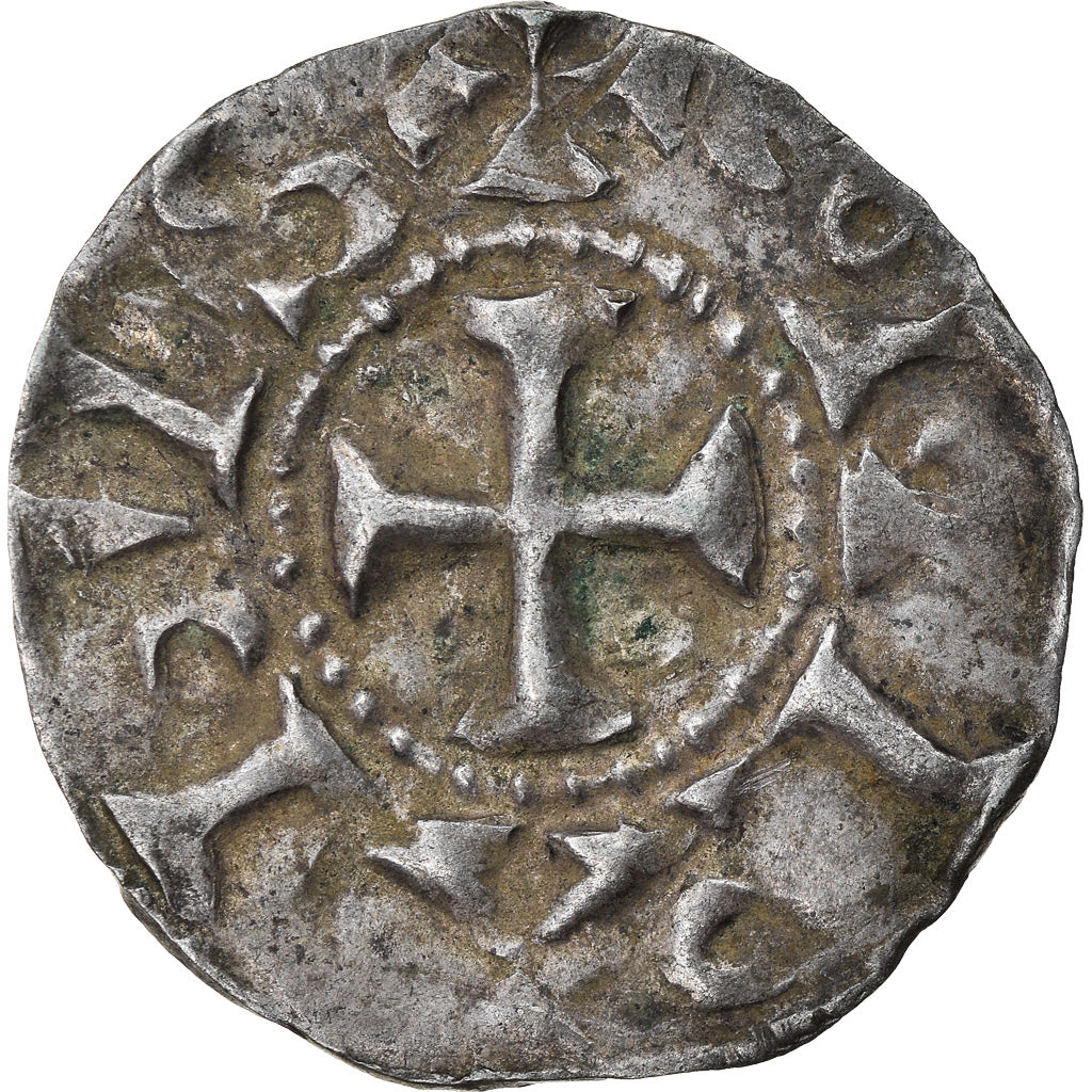 Monnaie, France, Conrad le Pacifique, Denier, 960-980, Lyon, TTB, Argent
