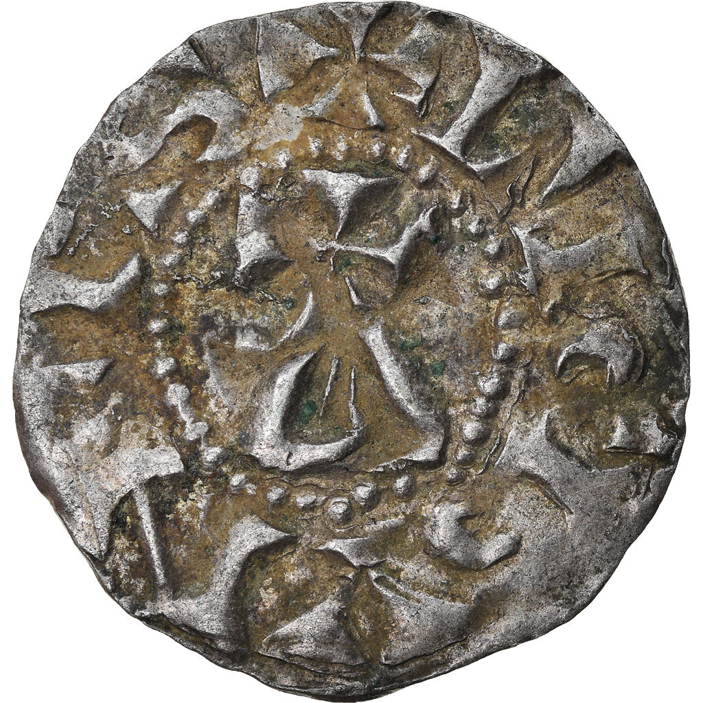 Monnaie, France, Conrad le Pacifique, Denier, 960-980, Lyon, TTB, Argent