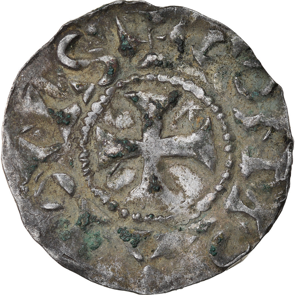 Coin, France, Conrad le Pacifique, Denier, 960-980, Lyon, VF(30-35), Silver