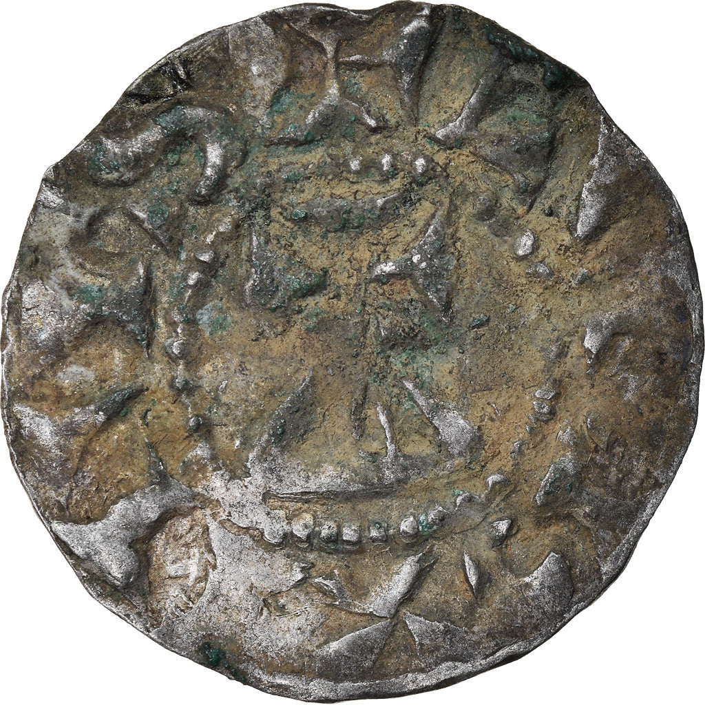 Coin, France, Conrad le Pacifique, Denier, 960-980, Lyon, VF(30-35), Silver