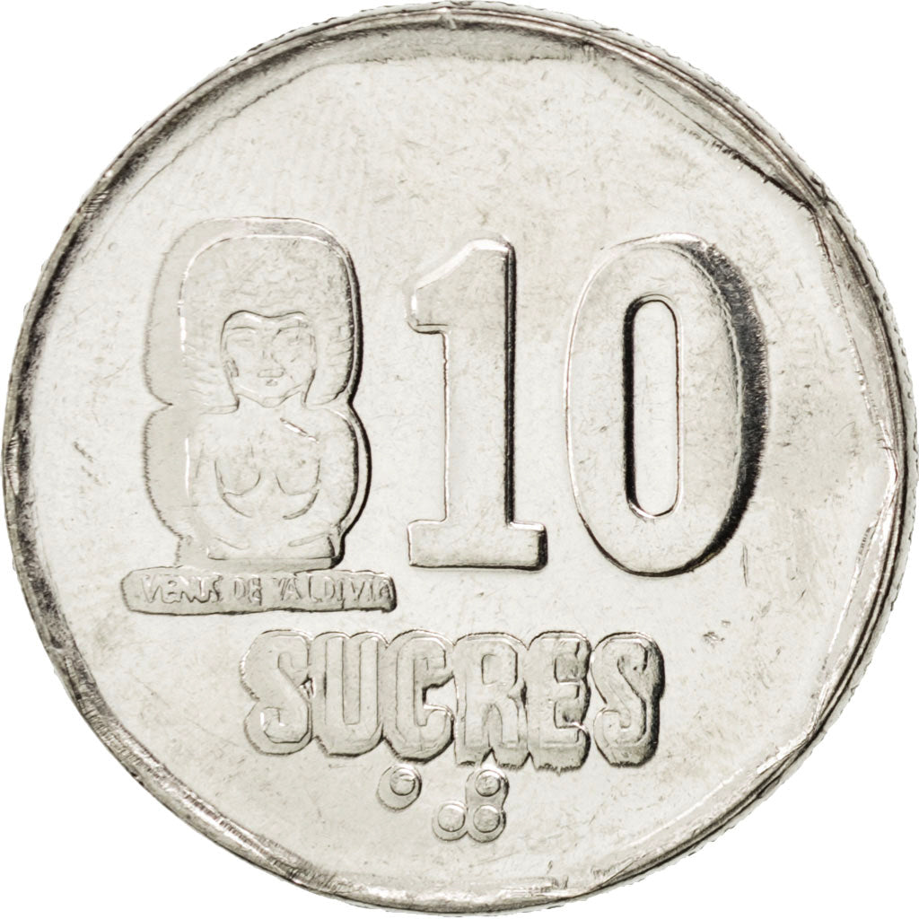Monnaie, Équateur, 10 Sucres, Diez, 1991, SPL, Nickel Clad Steel, KM:92.2