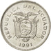 Münze, Ecuador, 20 Sucres, 1991, UNZ, Nickel Clad Steel, KM:94.2