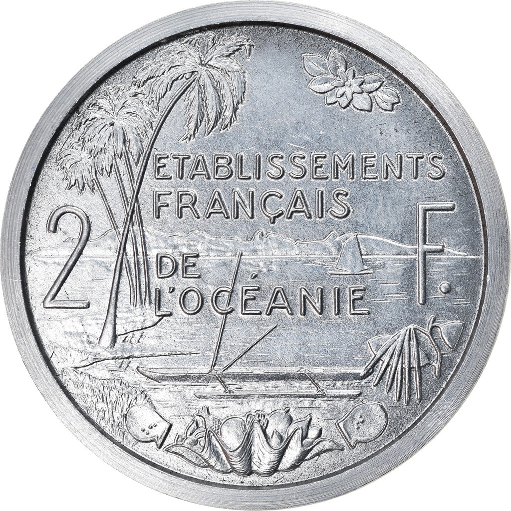 Moneta, OCEANIA FRANCUSKA, 2 Francs, 1949, Paris, Próba Piedfort, MS(63)