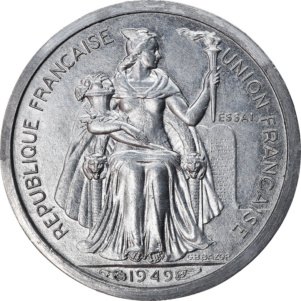 Coin, New Caledonia, 50 Centimes, 1949, Paris, Essai-Piéfort, MS(63), Aluminum