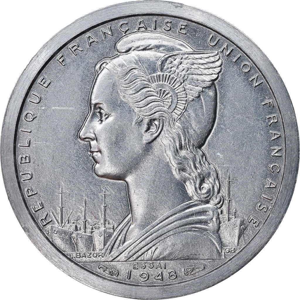 Coin, French Somaliland, Franc, 1948, Paris, Essai-Piéfort, MS(63), Aluminum
