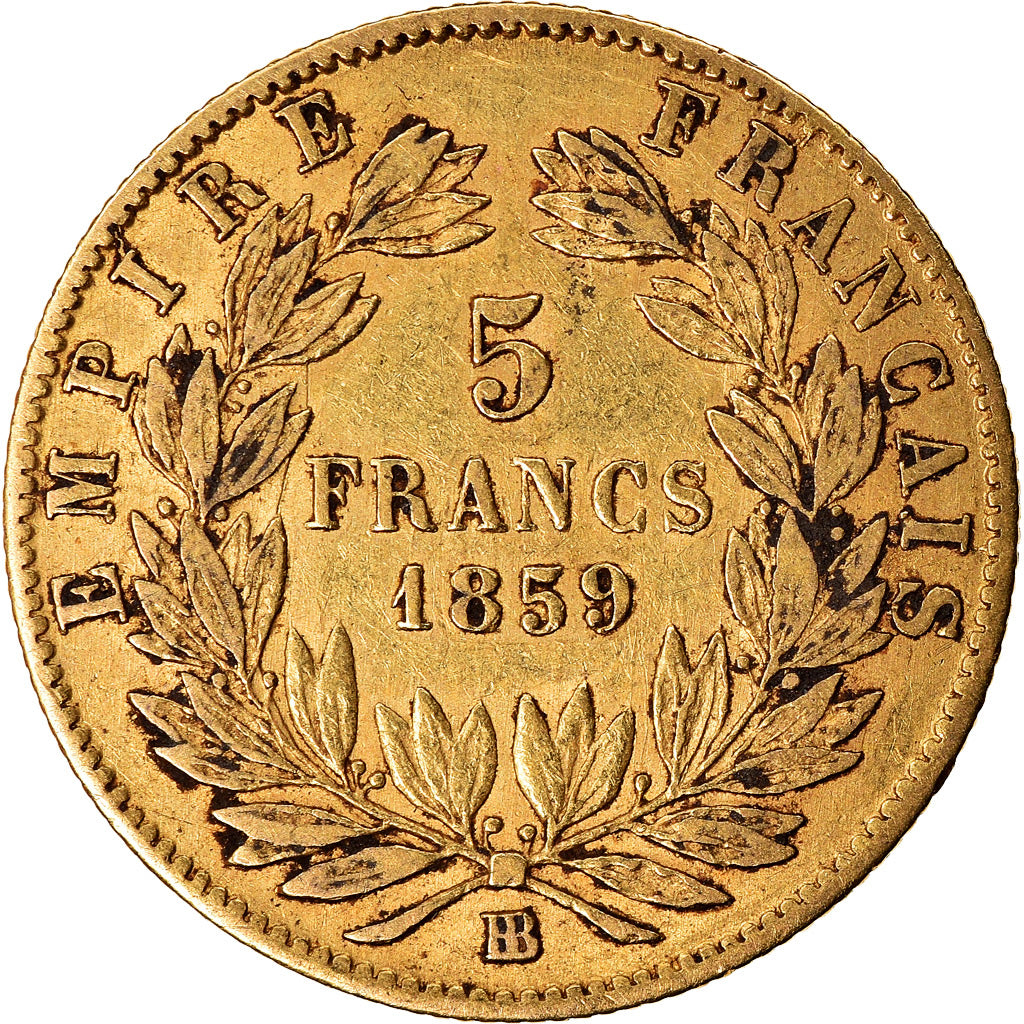 Coin, France, Napoleon III, Napoléon III, 5 Francs, 1859, Strasbourg