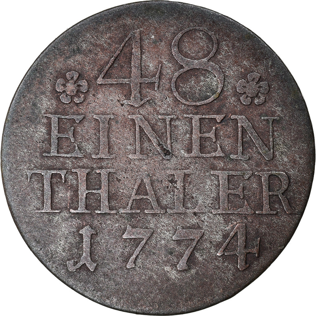 Moneta, Stati tedeschi, PRUSSIA, Friedrich II, 1/48 Thaler, 1/2 Groschen, 1774