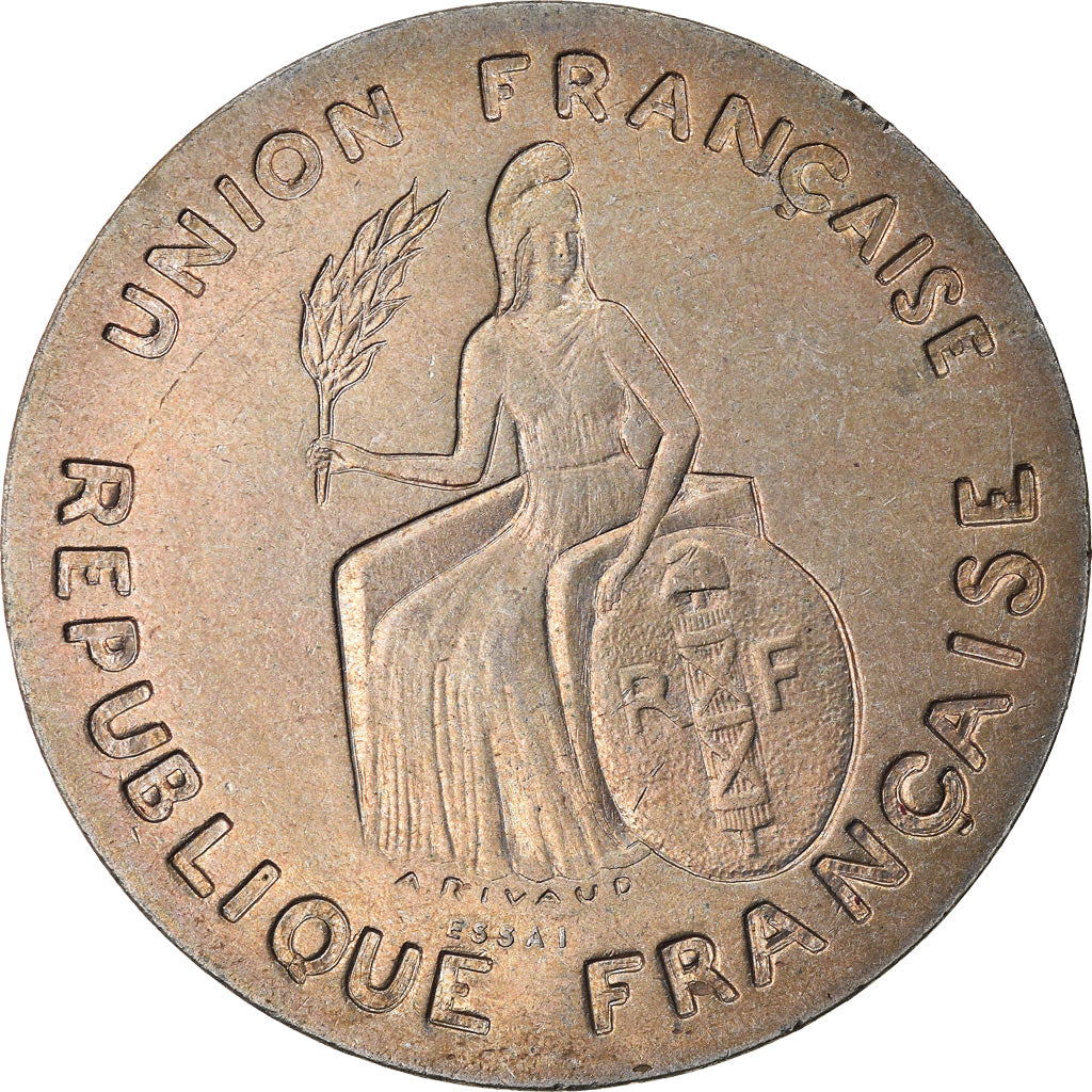 Moneta, OCEANIA FRANCESE, 2 Francs, 1948, Paris, ESSAI, SPL-, Rame-nichel