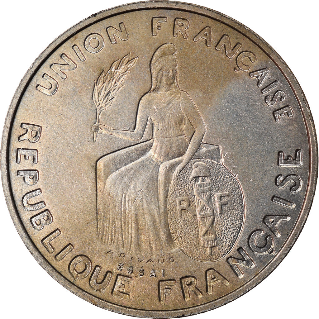 Coin, New Caledonia, Franc, 1948, Paris, ESSAI, AU(55-58), Nickel-Bronze, KM:E4