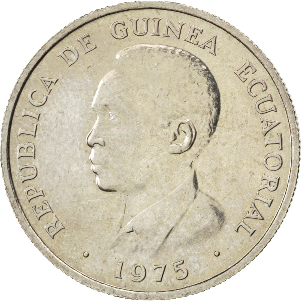 EQUATORIAL GUINEA, 5 Ekuele, 1975, KM #33, MS(63), Copper-Nickel, 3.40