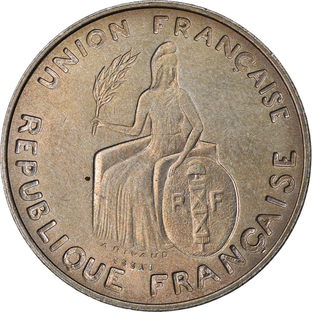 Coin, New Caledonia, 2 Francs, 1948, Paris, ESSAI, AU(55-58), Nickel-Bronze