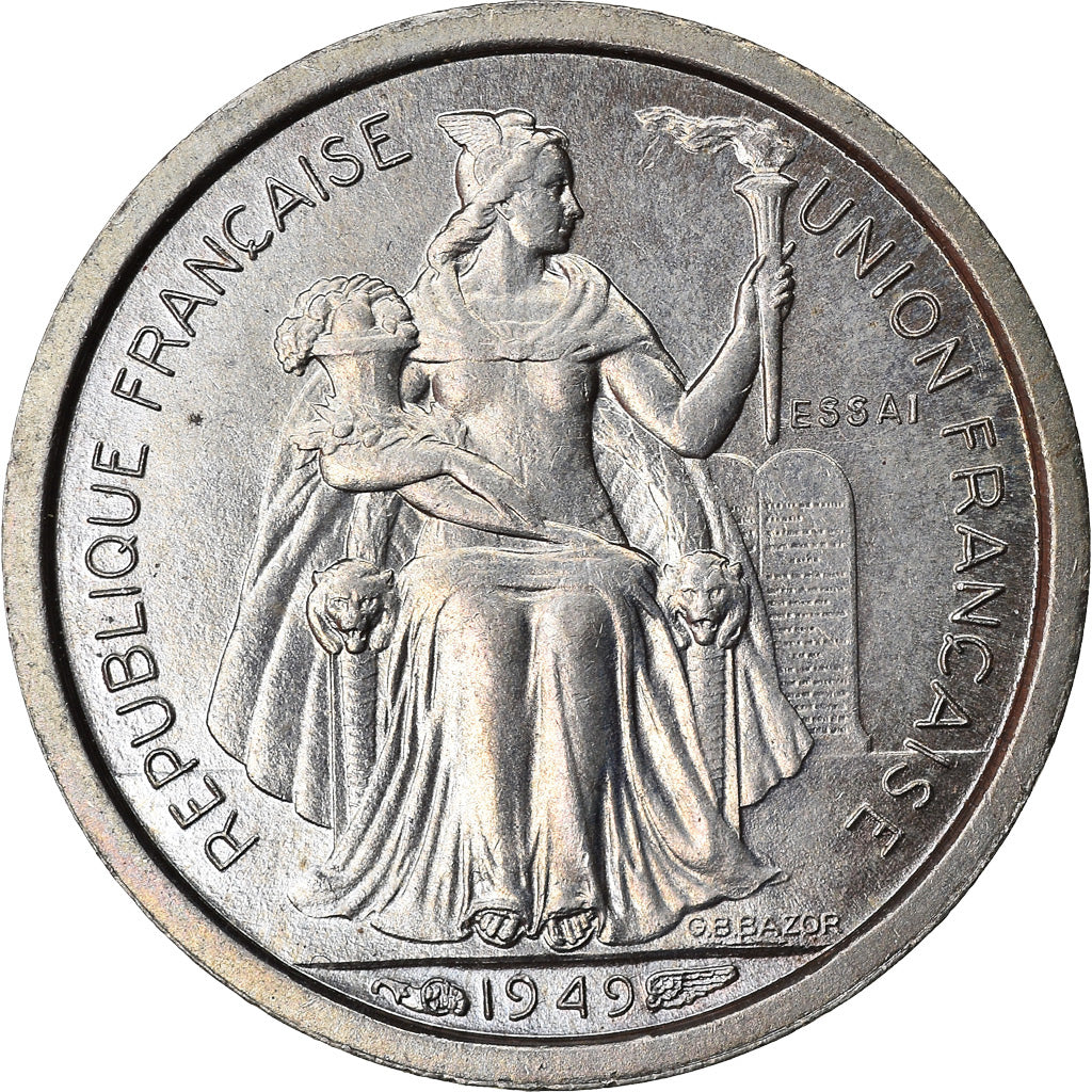 Coin, New Caledonia, 50 Centimes, 1949, Paris, ESSAI, MS(63), Copper-nickel