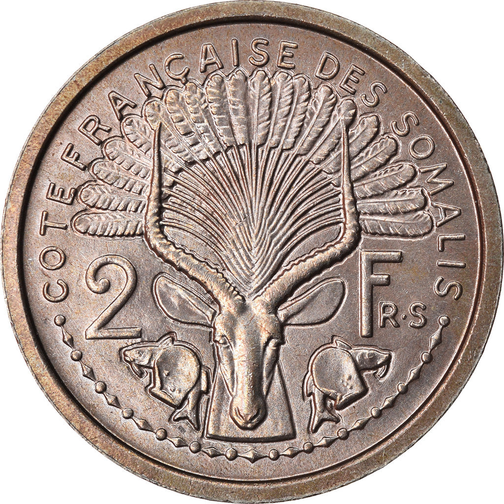 Coin, French Somaliland, 2 Francs, 1948, Paris, ESSAI, MS(60-62), Copper-nickel