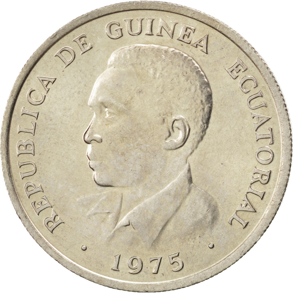 EQUATORIAL GUINEA, 10 Ekuele, 1975, KM #34, MS(63), Copper-Nickel, 5.21