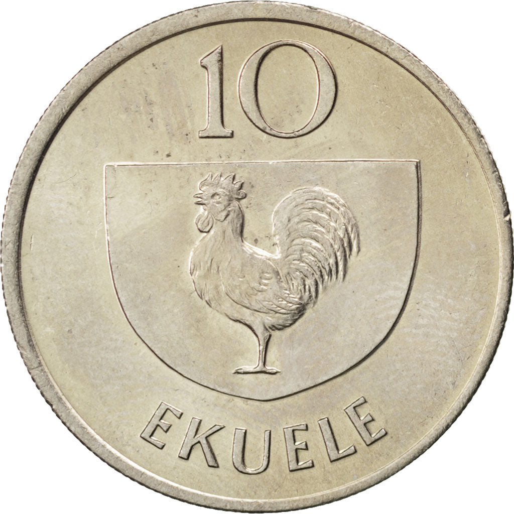 EQUATORIAL GUINEA, 10 Ekuele, 1975, KM #34, MS(63), Copper-Nickel, 5.21