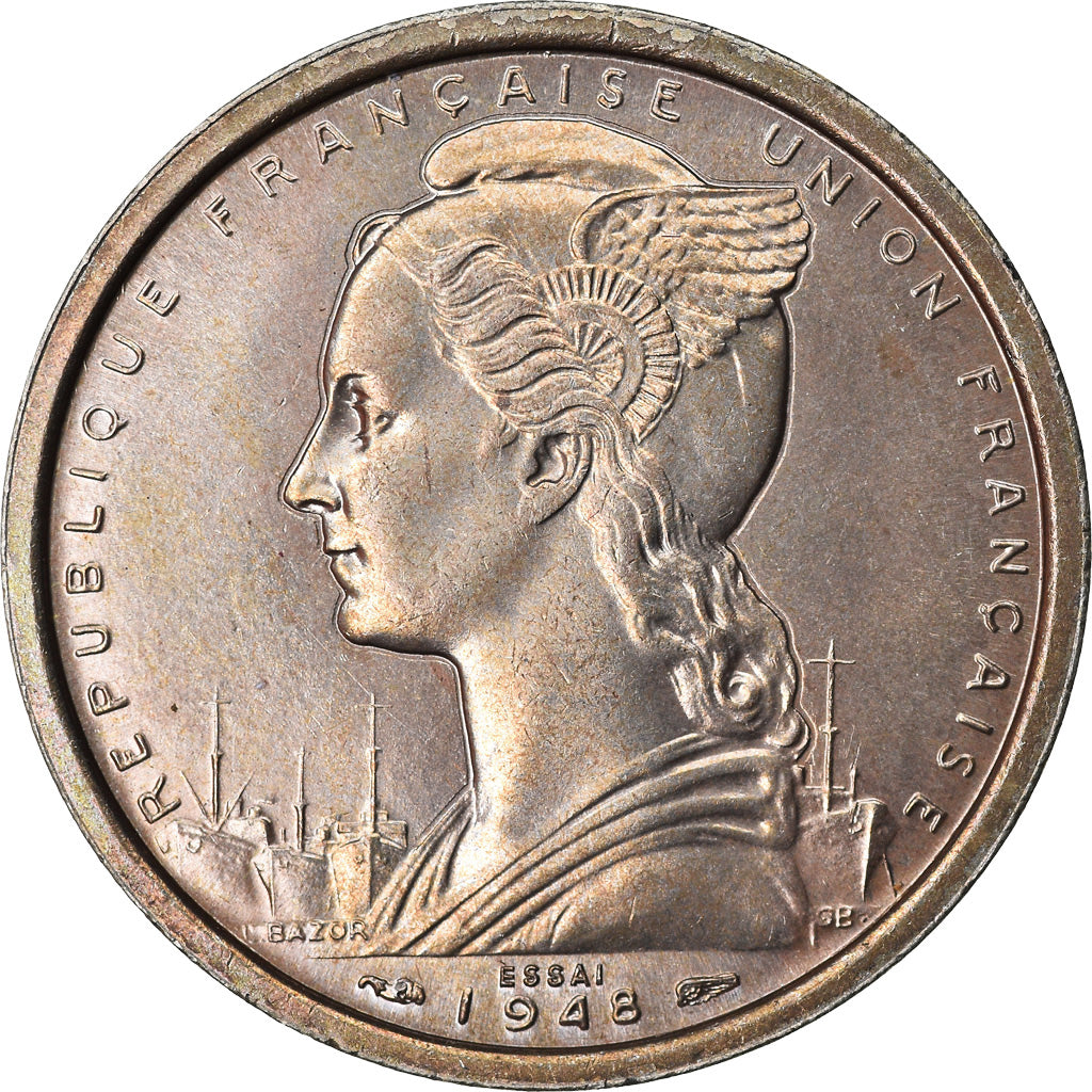 Coin, SAINT PIERRE & MIQUELON, 2 Francs, 1948, Paris, ESSAI, MS(60-62)