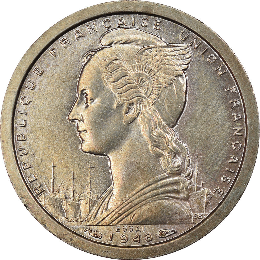 Coin, Togo, Franc, 1948, Paris, ESSAI, MS(60-62), Copper-nickel, KM:E4