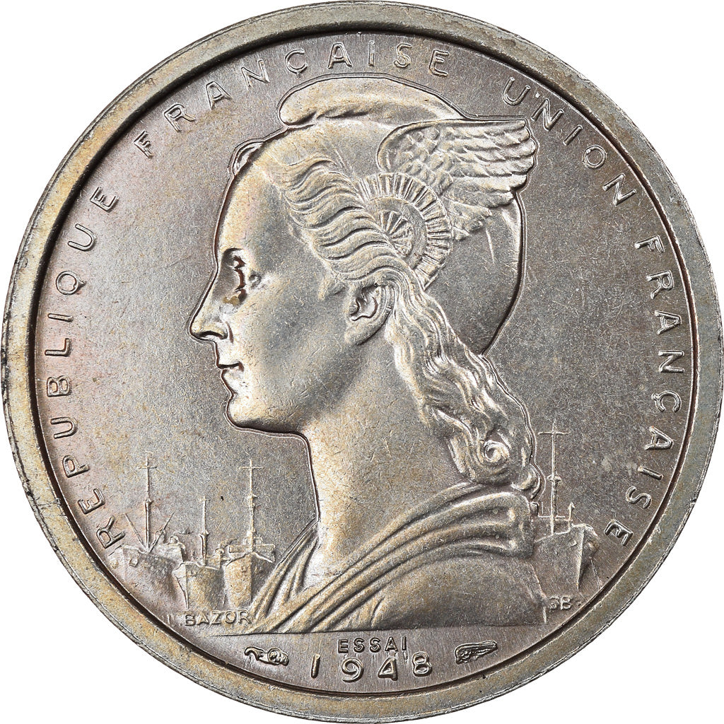 Coin, Cameroon, 2 Francs, 1948, Paris, ESSAI, MS(63), Copper-nickel, KM:E6