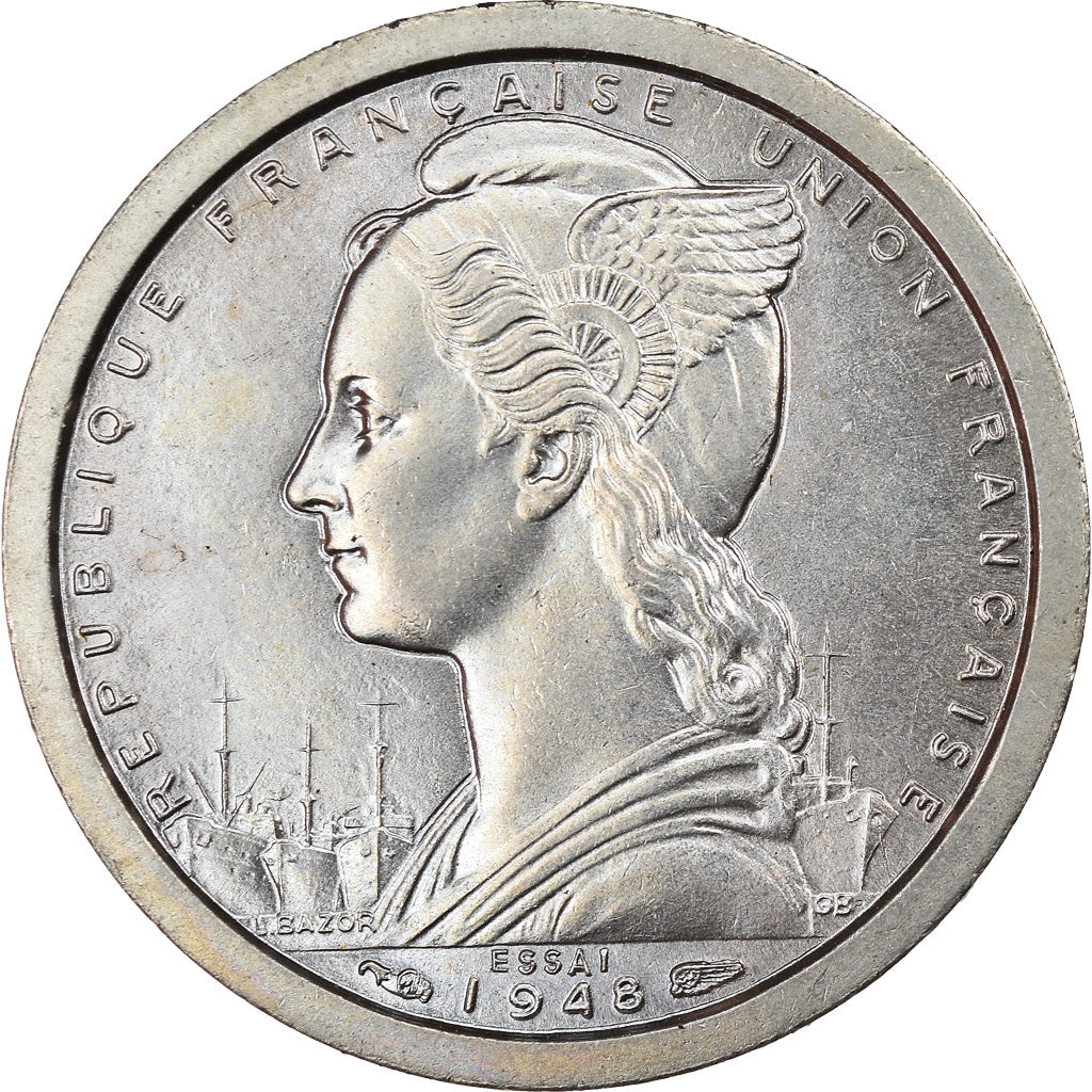 Coin, Cameroon, Franc, 1948, Paris, ESSAI, MS(63), Copper-nickel, KM:E5