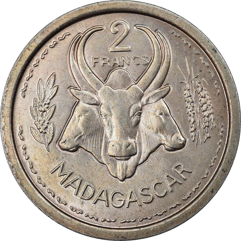 Coin, Madagascar, 2 Francs, 1948, Paris, ESSAI, MS(60-62), Copper-nickel, KM:E2