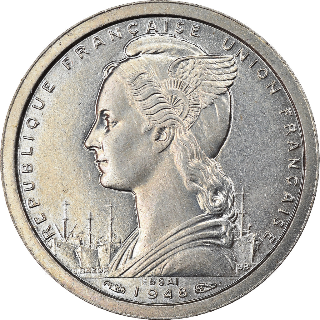 Coin, Madagascar, Franc, 1948, Paris, ESSAI, MS(60-62), Copper-nickel, KM:E1