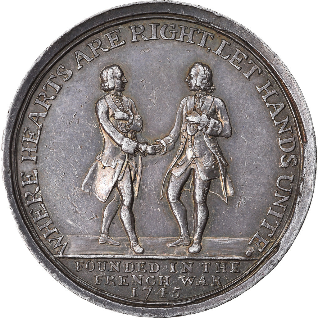 Great Britain, Medal, Anti-Gallican Society, 1745, J. Kirk, AU(55-58), Silver