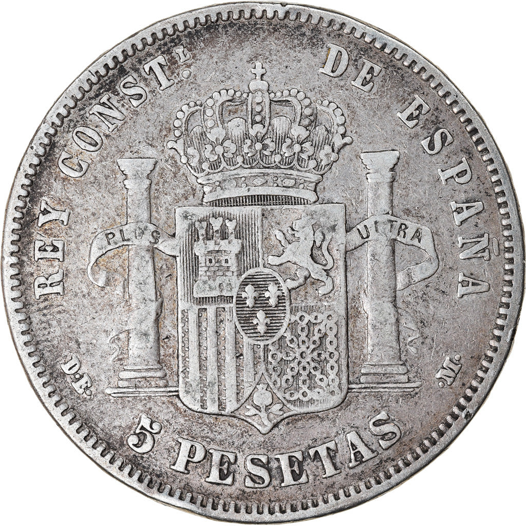 Coin, Spain, Alfonso XII, 5 Pesetas, 1878, Madrid, VF(30-35), Silver, KM:676
